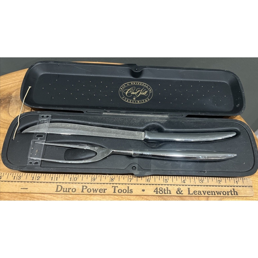 Carvel Hall By Chas D Briddell Stainless‎ Steel Knife And Fork Carving Set - Picture 7 of 7